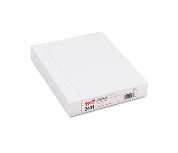 PAC2431 Composition Paper With Red Rule, 16 lbs., 8 x 10-1/2, White, 500 Sheets/Pack By PACON CORPORATION