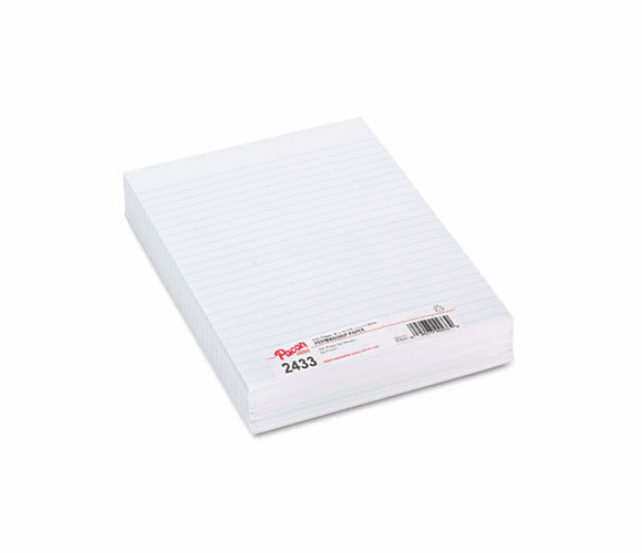 PAC2433 Composition Paper, 3/8" Ruling, 16 lbs., 8 x 10-1/2, White, 500 Sheets/Pack By PACON CORPORATION