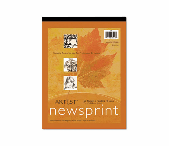 PAC3440 Art1st Newsprint Pads, 30 lbs., 9 x 12, White, 500 Sheets/Pad By PACON CORPORATION