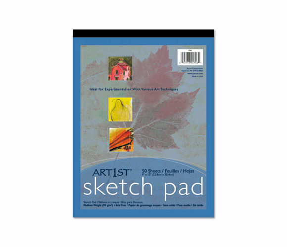 PAC4746 Art1st Sketch Pad, 60-lbs. Heavyweight Drawing Paper. 9" x 12", 50 Sheets/Pad By PACON CORPORATION