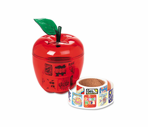 PAC51480 Stickers in Plastic Apple, Reward, 600 Stickers/Pack By PACON CORPORATION