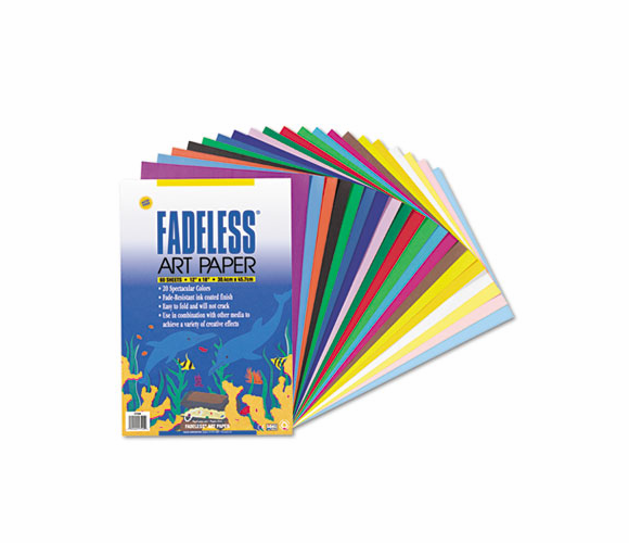 PAC57504 Fadeless Assorted Paper, 50 lbs., 12 x 18, 60 Sheets/Pack By PACON CORPORATION