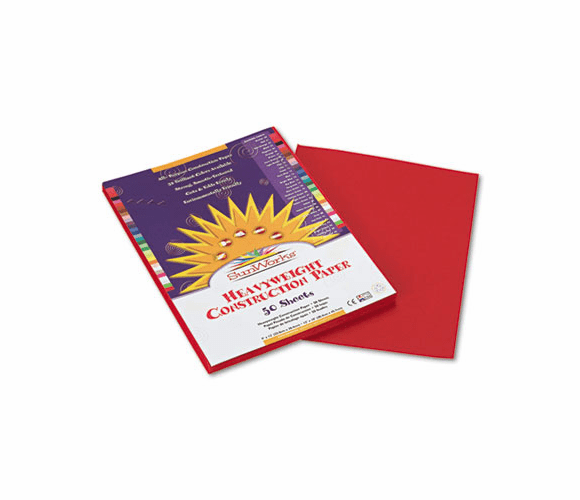 PAC6103 Construction Paper, 58 lbs., 9 x 12, Red, 50 Sheets/Pack By PACON CORPORATION