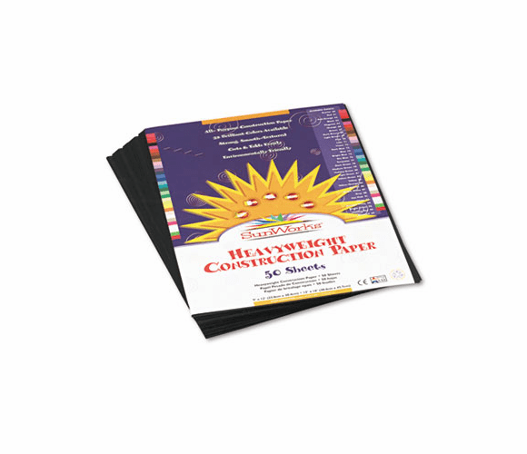 PAC6303 Construction Paper, 58 lbs., 9 x 12, Black, 50 Sheets/Pack By PACON CORPORATION