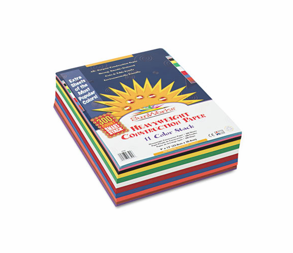 PAC6525 Construction Paper Smart-Stack, 58 lbs., 9 x 12, Assorted, 300 Sheets/Pack By PACON CORPORATION