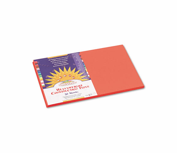 PAC6607 Construction Paper, 58 lbs., 12 x 18, Orange, 50 Sheets/Pack By PACON CORPORATION