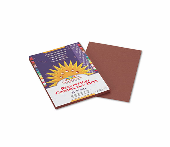 PAC6803 Construction Paper, 58 lbs., 9 x 12, Dark Brown, 50 Sheets/Pack By PACON CORPORATION