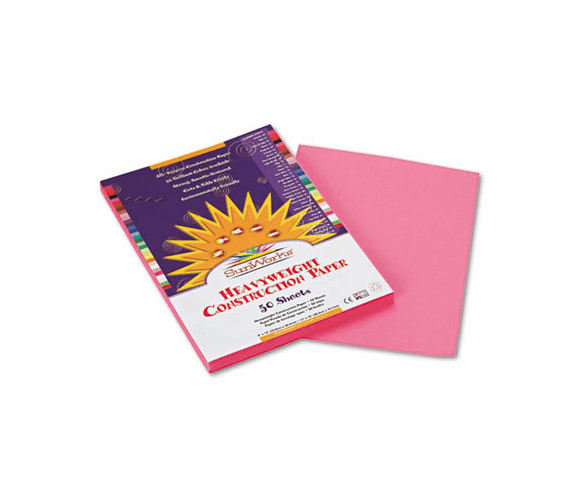 PAC7003 Construction Paper, 58 lbs., 9 x 12, Pink, 50 Sheets/Pack By PACON CORPORATION