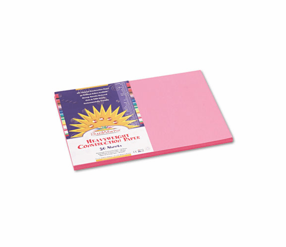 PAC7007 Construction Paper, 58 lbs., 12 x 18, Pink, 50 Sheets/Pack By PACON CORPORATION