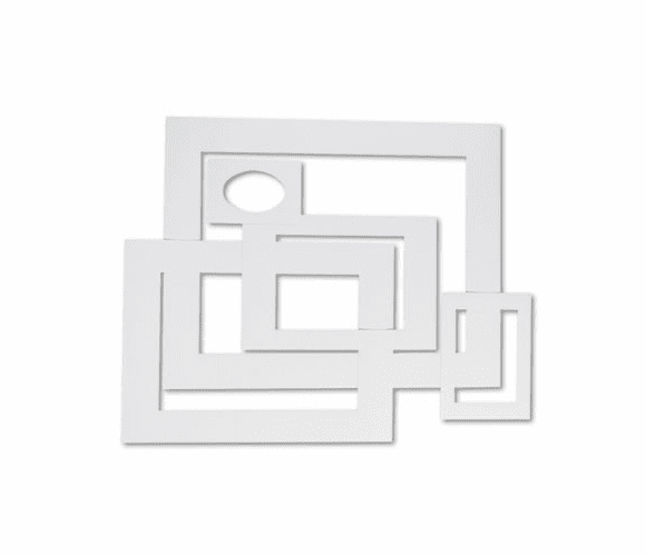 PAC72500 Pre-Cut Mat Frames for Photo/Art, 12 Mats/ 5 Asst Sizes, 60/Pack, White By PACON CORPORATION
