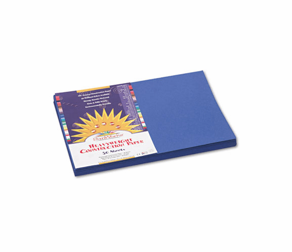 PAC7307 Construction Paper, 58 lbs., 12 x 18, Dark Blue, 50 Sheets/Pack By PACON CORPORATION
