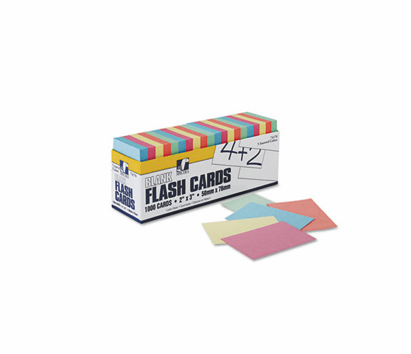 PAC74170 Blank Flash Card Dispenser Boxes, 2w x 3h, Assorted, 1000/Pack By PACON CORPORATION