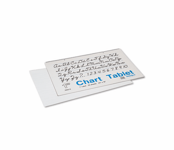 PAC74620 Chart Tablets w/Cursive Cover, Ruled, 24 x 16, White, 25 Sheets/Pad By PACON CORPORATION