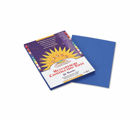 PAC7503 Construction Paper, 58 lbs., 9 x 12, Bright Blue, 50 Sheets/Pack By PACON CORPORATION