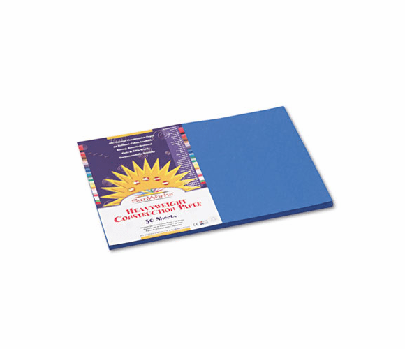 PAC7507 Construction Paper, 58 lbs., 12 x 18, Bright Blue, 50 Sheets/Pack By PACON CORPORATION