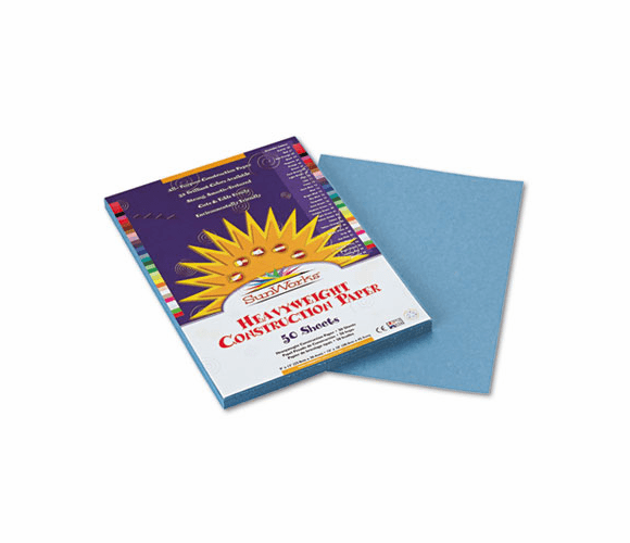 PAC7603 Construction Paper, 58 lbs., 9 x 12, Sky Blue, 50 Sheets/Pack By PACON CORPORATION