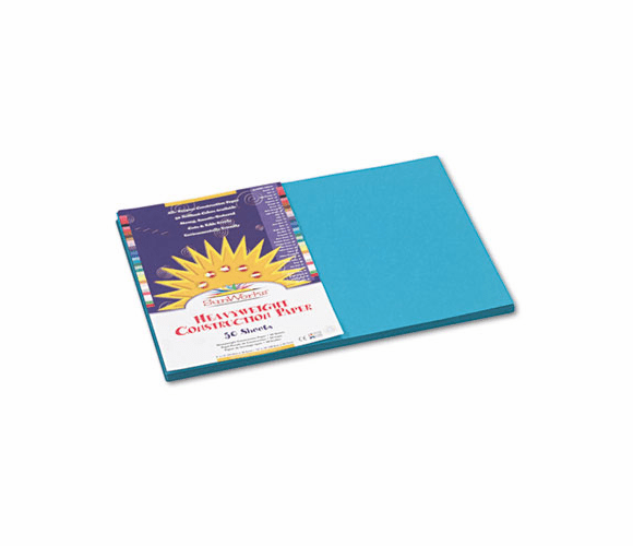 PAC7707 Construction Paper, 58 lbs., 12 x 18, Turquoise, 50 Sheets/Pack By PACON CORPORATION
