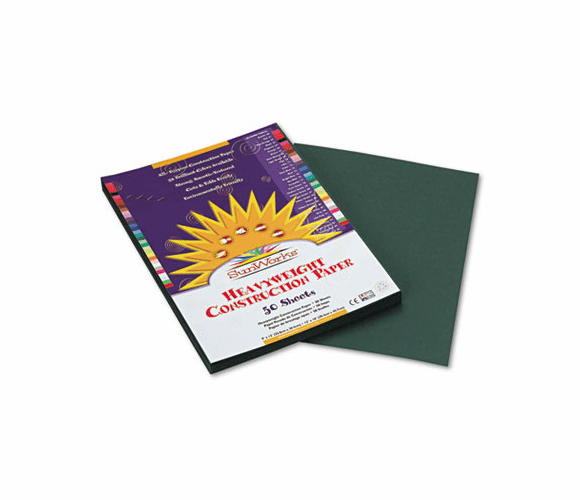PAC7803 Construction Paper, 58 lbs., 9 x 12, Dark Green, 50 Sheets/Pack By PACON CORPORATION