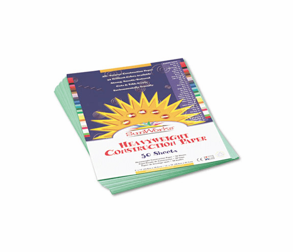 PAC7903 Construction Paper, 58 lbs., 9 x 12, Medium Green, 50 Sheets/Pack By PACON CORPORATION