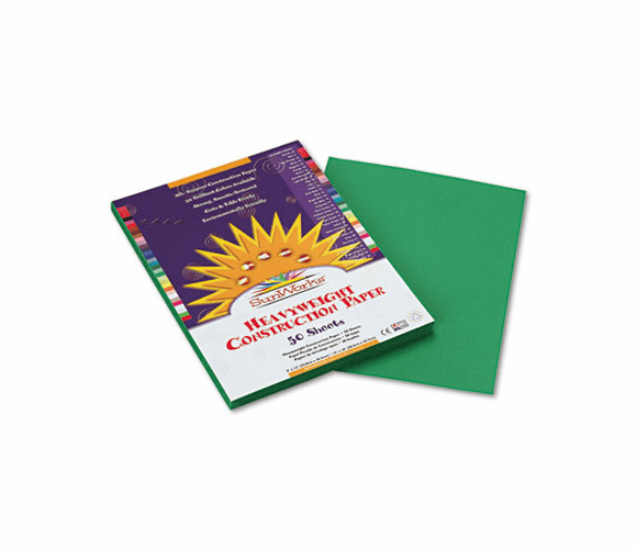 PAC8003 Construction Paper, 58 lbs., 9 x 12, Holiday Green, 50 Sheets/Pack By PACON CORPORATION