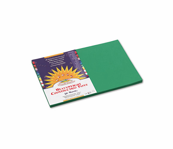 PAC8007 Construction Paper, 58 lbs., 12 x 18, Holiday Green, 50 Sheets/Pack By PACON CORPORATION