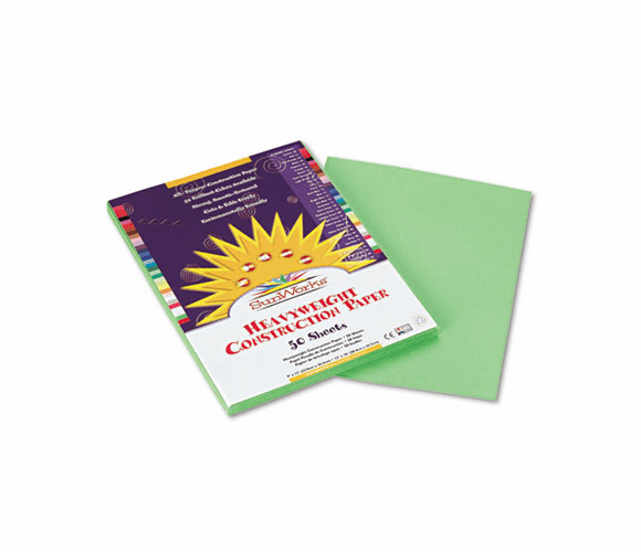 PAC8103 Construction Paper, 58 lbs., 9 x 12, Light Green, 50 Sheets/Pack By PACON CORPORATION