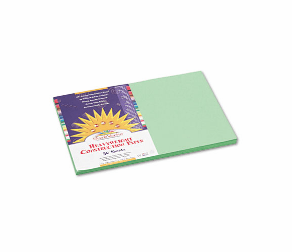 PAC8107 Construction Paper, 58 lbs., 12 x 18, Light Green, 50 Sheets/Pack By PACON CORPORATION