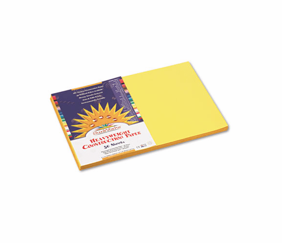 PAC8407 Construction Paper, 58 lbs., 12 x 18, Yellow, 50 Sheets/Pack By PACON CORPORATION