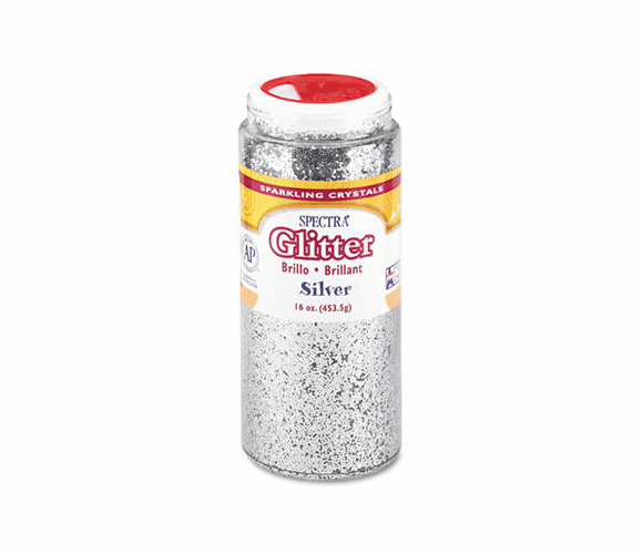 PAC91710 Spectra Glitter, .04 Hexagon Crystals, Silver, 16 oz Shaker-Top Jar By PACON CORPORATION