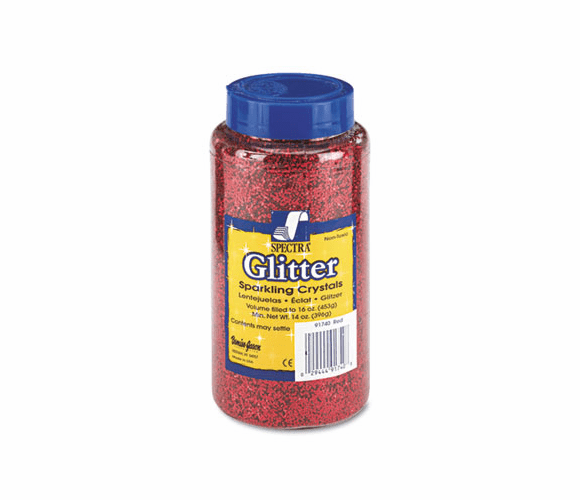 PAC91740 Spectra Glitter, .04 Hexagon Crystals, Red, 16 oz Shaker-Top Jar By PACON CORPORATION