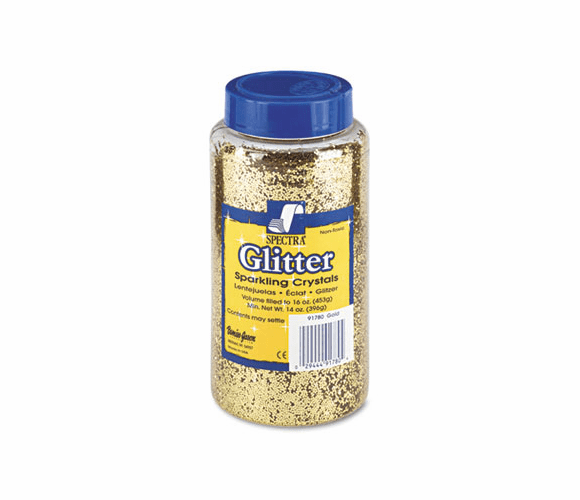 PAC91780 Spectra Glitter, .04 Hexagon Crystals, Gold, 16 oz Shaker-Top Jar By PACON CORPORATION
