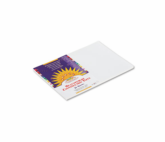 PAC9207 Construction Paper, 58 lbs., 12 x 18, White, 50 Sheets/Pack By PACON CORPORATION