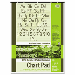 PAC945710 S.A.V.E Recycled Chart Pads, 1-1/2in Ruled, 24 x 32, White, 70 Sheets By PACON CORPORATION