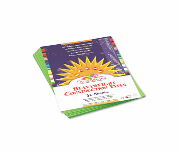 PAC9603 Construction Paper, 58 lbs., 9 x 12, Bright Green, 50 Sheets/Pack By PACON CORPORATION