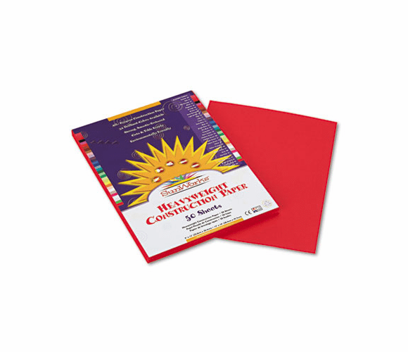 PAC9903 Construction Paper, 58 lbs., 9 x 12, Holiday Red, 50 Sheets/Pack By PACON CORPORATION