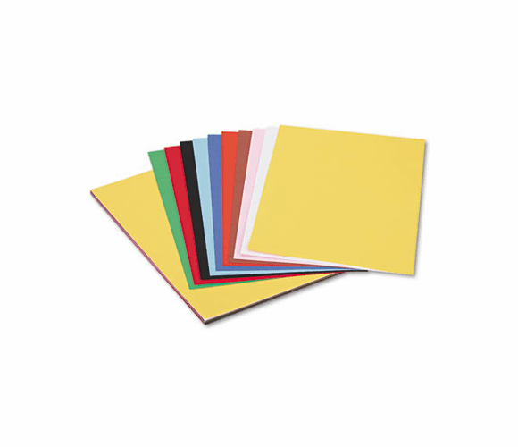 PACP6512 Peacock Sulphite Construction Paper, 76 lbs., 12 x 18, Assorted, 50 Sheets/Pack By PACON CORPORATION