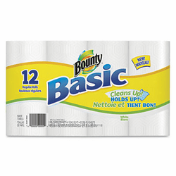 PAG28322 Basic Paper Towels, 11 x 11, White, 52 Towels/Roll, 12 Rolls/Carton By PROCTER & GAMBLE