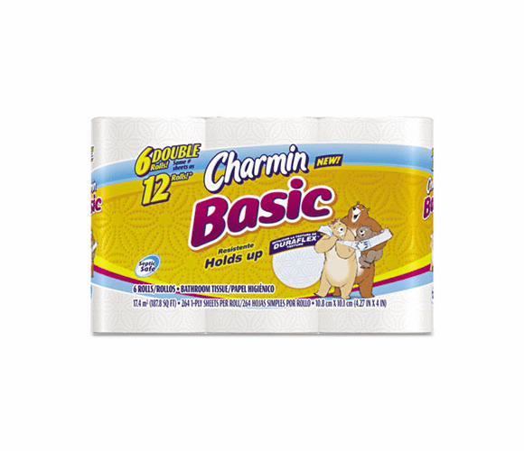 PAG50908 Basic Big Roll, One-Ply, 264 Sheets/Roll, 6/Pack By PROCTER & GAMBLE