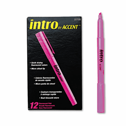 PAP22709 Intro Highlighters, Chisel Tip, Fluorescent Pink, 12/Pk By SANFORD