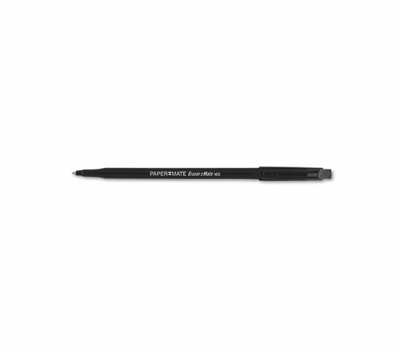 PAP3930158 Eraser Mate Ballpoint Stick Erasable Pen, Black Ink, Medium, Dozen By SANFORD