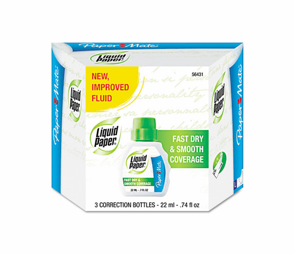 PAP5643115 Fast Dry Correction Fluid, 22 ml Bottle, White, 3/Pack By SANFORD