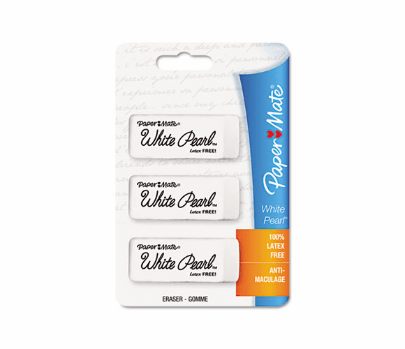 PAP70624 White Pearl Eraser, 3/Pack By SANFORD