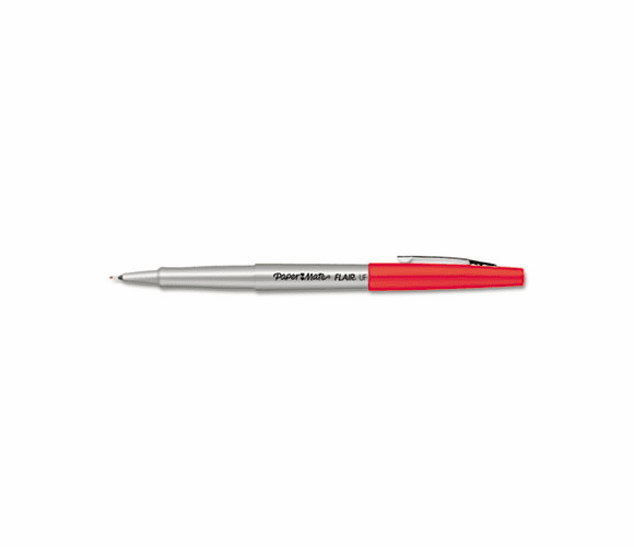 PAP8320152 Flair Porous Point Stick Free-Flowing Liquid Pen, Red Ink, Ultra Fine, Dozen By SANFORD