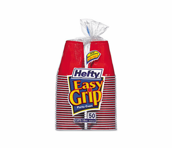 PCTC21807 Easy Grip Disposable Plastic Party Cups, 18 oz, Red, 50/Pack By PACTIV CORPORATION