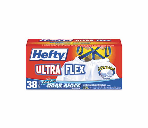 PCTE80638 Ultra Flex Waste Bags, 13 gal, 1.1mil, 24 x 27 3/8, White, 38 Bags/Box By PACTIV CORPORATION