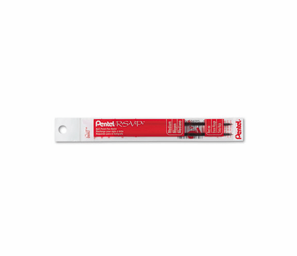 PENBKL10B Refill for R.S.V.P. Ballpoint, Razzle-Dazzle, Moonz, Cubix, Med, Red Ink, 2/Pack By PENTEL OF AMERICA