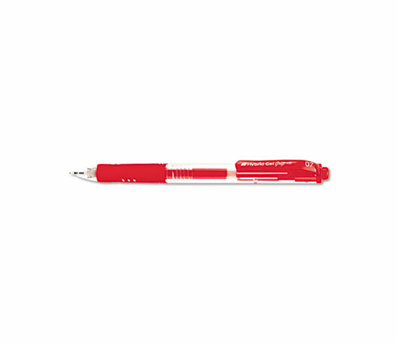 PENK157B Hybrid Gel Grip RTX Roller Ball Retractable Gel Pen, Red Ink, Medium, Dozen By PENTEL OF AMERICA