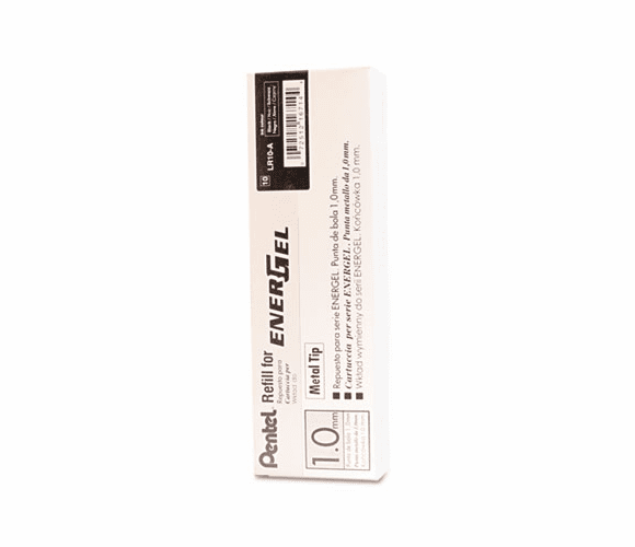 PENLR10A Refill for EnerGel RTX, EnerGel Deluxe, Metal Tip, Bold, Black Ink By PENTEL OF AMERICA