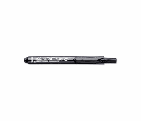 PENNXS15A Handy-line S Retractable Permanent Markers, Fine Tip, Black, Dozen By PENTEL OF AMERICA
