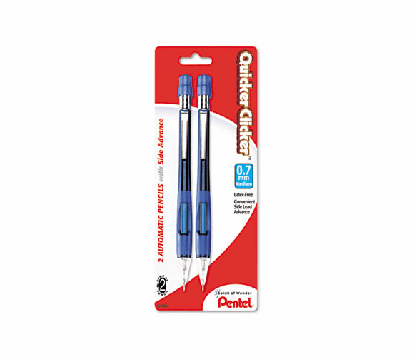 PENPD347BP2K6 Quicker Clicker Automatic Pencil, 0.70 mm, Assorted, 2/Pack By PENTEL OF AMERICA